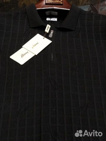 Brioni трикотажное поло чёрное Brioni трикотажное поло чёрное