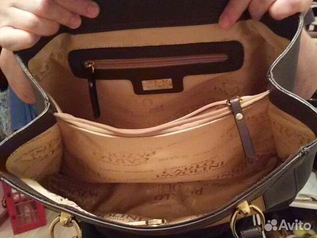 Сумка дамская, из гладкой натуральной кожи