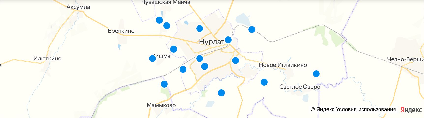 Карта нурлата с домами и улицами