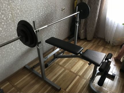 Body Solid Стойка + скамья + олимп. гриф + блины