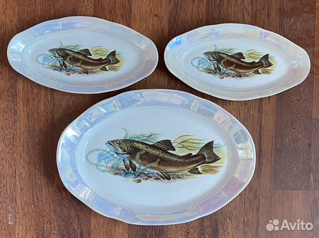 Набор «Рыбы». Блюдо, селёдочницы