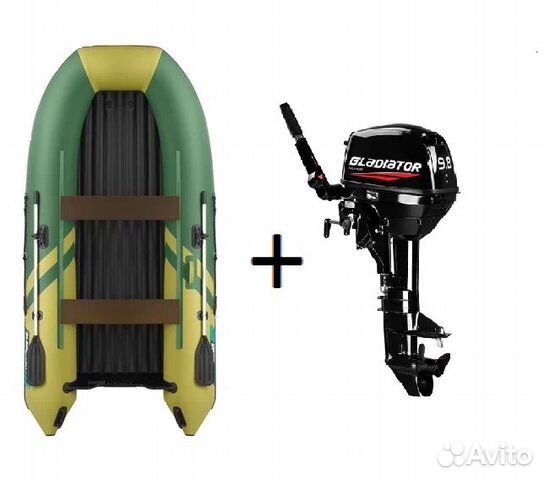 Мотор Gladiator 9.8 + Лодка Gladiator E330S