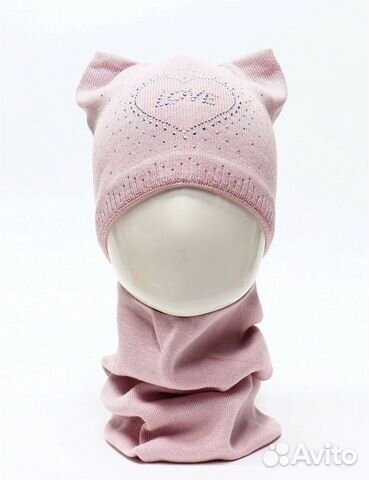 Комплект шапка и снуд для девочки новый