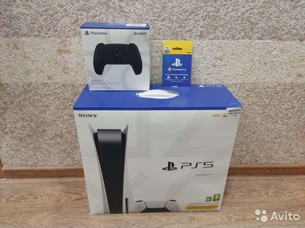 Sony Playstation 5 с дисководом + доп.гейм+PS plus