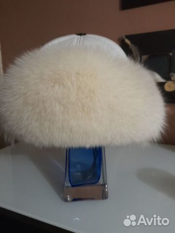 Шапка женская нат кожа и мех песца