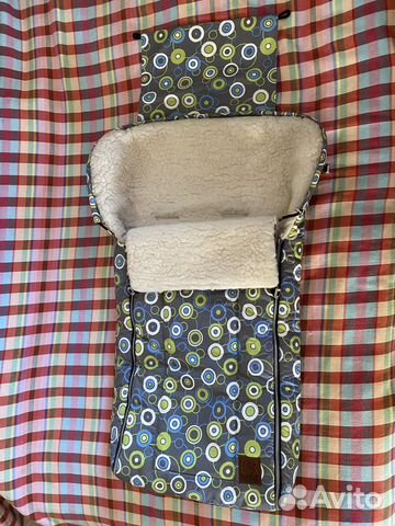 Зимний конверт в коляску на овчине