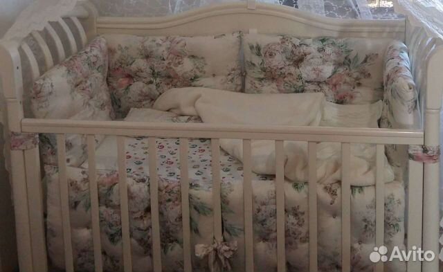 Бортики в детскую кроватку+ новое постельное