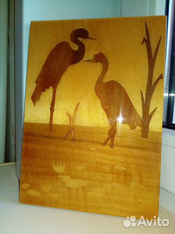 Картина натуральное дерево с инкрустацией СССР