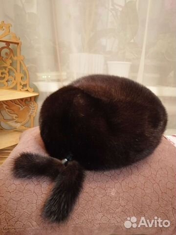 Шапка берет норковый