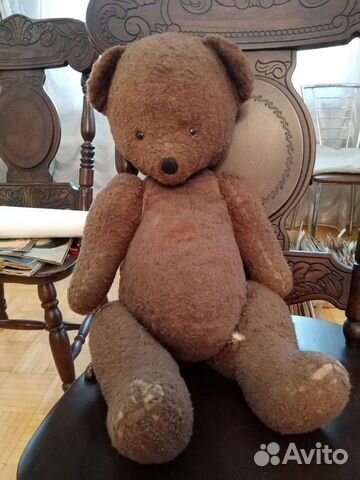 Плюшевый медведь, опилки. Советский медведь