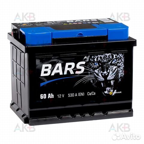 Аккумулятор автомобильный bars 6ст-60 апз п.п. 60А