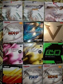 Накладки Tibhar, Yasaka, Donic, TSP, Xiom, Andro