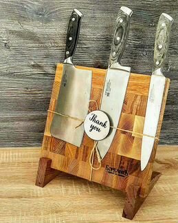 Подставка для ножей деревянная магнитная
