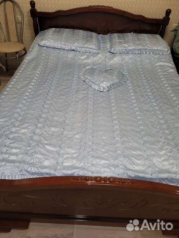 Покрывало на 2 х спальную кровать+шторы+ тюль