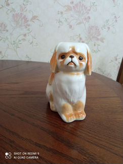 Фарфоровая статуэтка Пекинес белый лфз