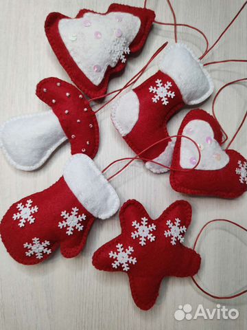 Набор ёлочных игрушек из фетра