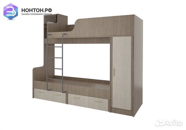 Двухъярусная кровать Юта крослайн карамель / латте