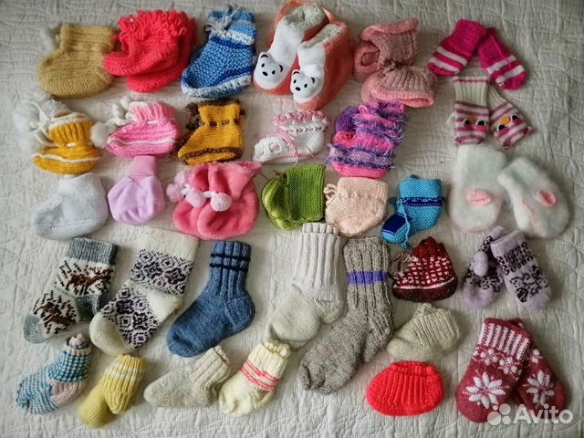 Вязаные шерстяные носки