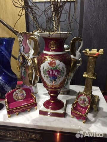 Ваза антикварная ручная роспись лимож