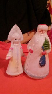 Дед мороз и снегурочка пластмассовые куклы СССР