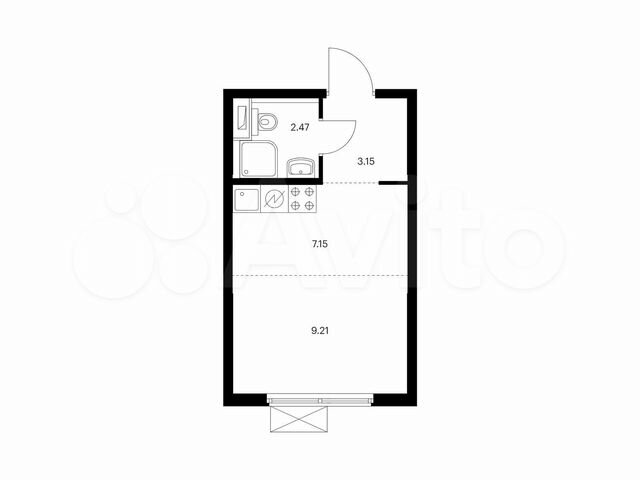 Квартира-студия, 22 м², 31/33 эт.