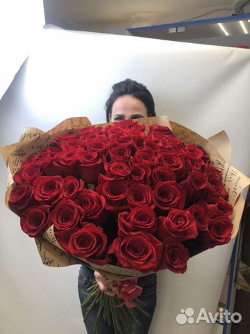 Розы 51 штука 60 см Эквадор