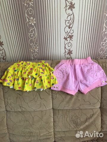 Шорты новые, юбочка, хлопок, 3-4 года