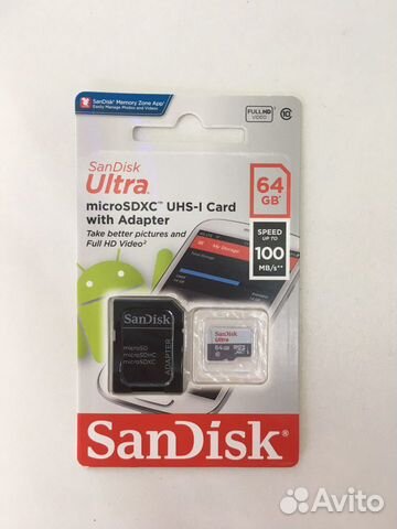 Карта памяти SanDisk Ultra 64GB UHS-I