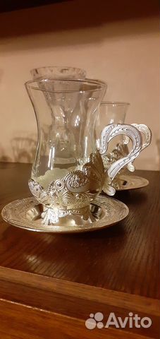 Армуды с подстаканником (серебрение) и стаканы