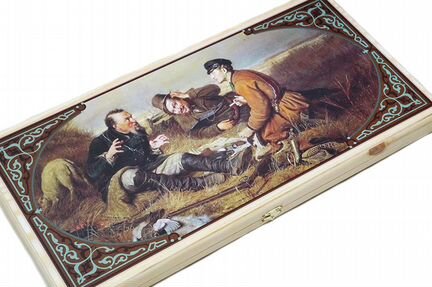 Нарды деревянные 60см Охотники на привале