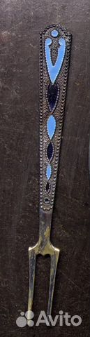 Вилочка для лимона серебро эмаль 1962 г