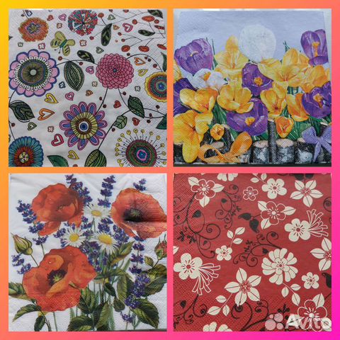 Салфетки бумажные для декупажа и бытовых нужд