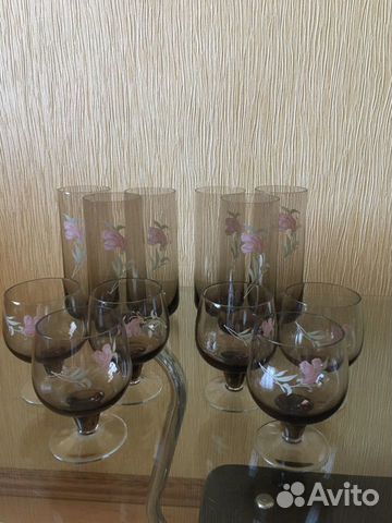 Фужеры и бокалы из цветного стекла винтаж