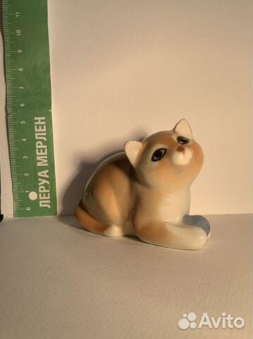 Статуэтка фарфор «Котенок с клубком» СССР