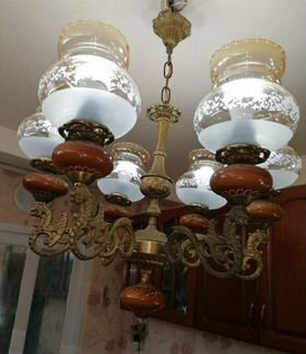 Люстра потолочная СССР Югославия бронза