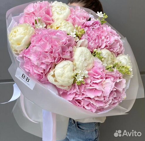 Роскошные букеты Премиум класса Пионы Гортензия