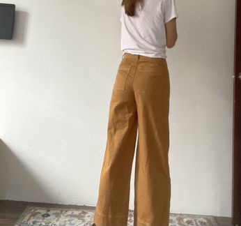 Брюки monki горчичные