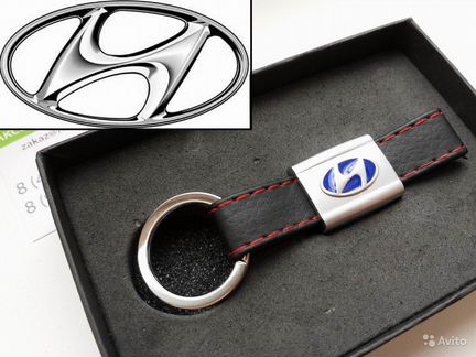 Кожаный брелок Hyundai с кожаным ремешком RM