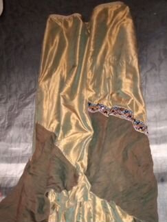 Юбка золотистая лёгкая длинная