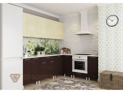 Кухня Волна Шоколад  ваниль глянец 2,6 х 2,0