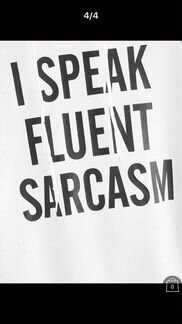 Худи Кофта xxs- xs I speak fluent sarcasm бело-роз