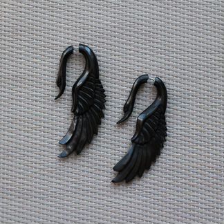 Серьги обманки Черный Лебедь