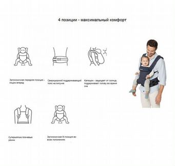 Кенгуру рюкзак переноска Baby Carrier Blue