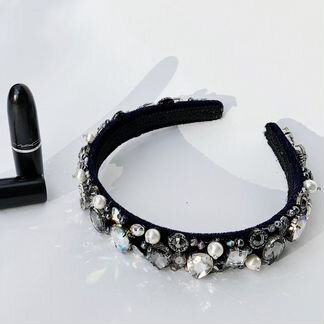 Ободок для волос, расшитый камнями, стразами