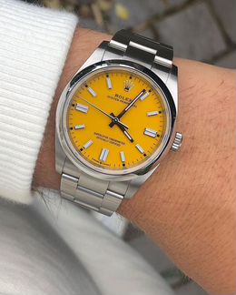 Часы rolex oyster perpetual yellow