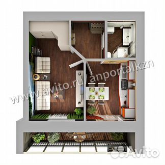 1-к квартира, 36.3 м², 1/10 эт.