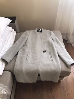 Пальто серое демисезонное Zara