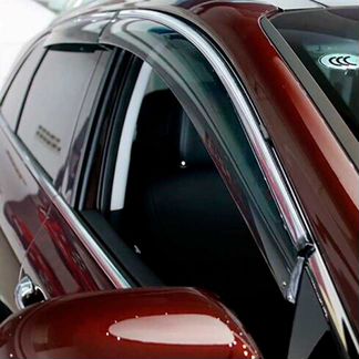 Дефлекторы Mitsubishi L200 нержавеющий молдинг