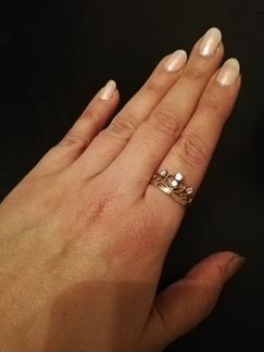 Серебренное кольцо с золотым напылением