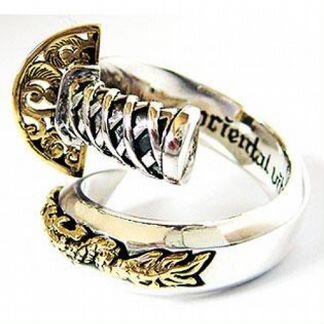 Кольцо открытое Меч Самурая серебро 925, латунь